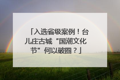 入选省级案例！台儿庄古城“国潮文化节”何以破圈？