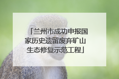兰州市成功申报国家历史遗留废弃矿山生态修复示范工程