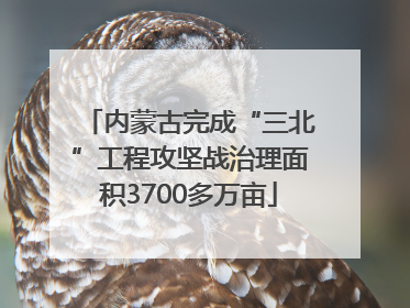 内蒙古完成“三北”工程攻坚战治理面积3700多万亩