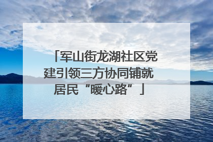 军山街龙湖社区党建引领三方协同铺就居民“暖心路”