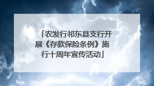农发行祁东县支行开展《存款保险条例》施行十周年宣传活动