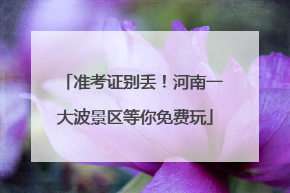 准考证别丢！河南一大波景区等你免费玩