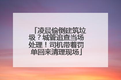 凌晨偷倒建筑垃圾？城管追查当场处理！司机带着罚单回来清理现场