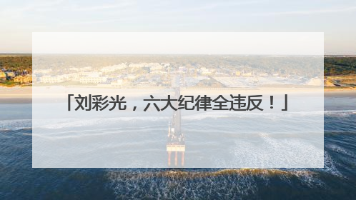 刘彩光，六大纪律全违反！