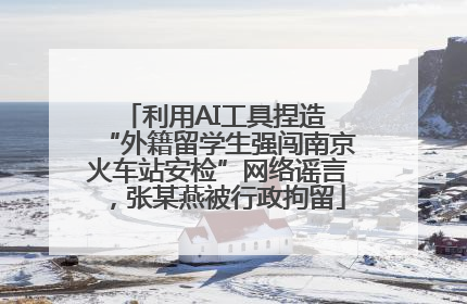 利用AI工具捏造 “外籍留学生强闯南京火车站安检”网络谣言，张某燕被行政拘留