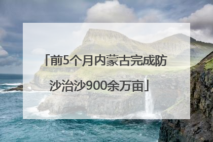 前5个月内蒙古完成防沙治沙900余万亩