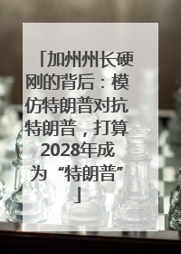 加州州长硬刚的背后：模仿特朗普对抗特朗普，打算2028年成为“特朗普”