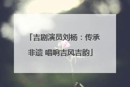 吉剧演员刘杨：传承非遗 唱响吉风吉韵