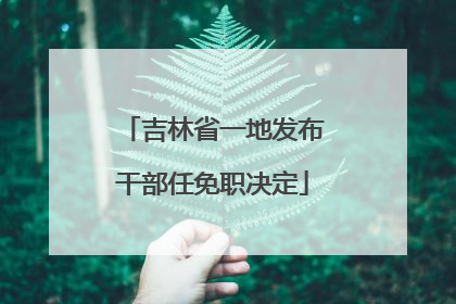 吉林省一地发布干部任免职决定