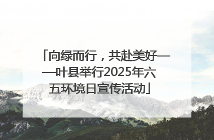 向绿而行，共赴美好——叶县举行2025年六五环境日宣传活动