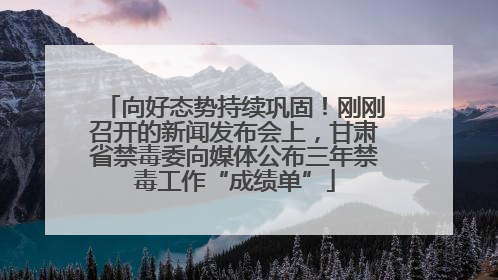 向好态势持续巩固！刚刚召开的新闻发布会上，甘肃省禁毒委向媒体公布三年禁毒工作“成绩单”