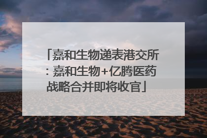 嘉和生物递表港交所：嘉和生物+亿腾医药战略合并即将收官