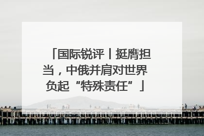 国际锐评丨挺膺担当，中俄并肩对世界负起“特殊责任”
