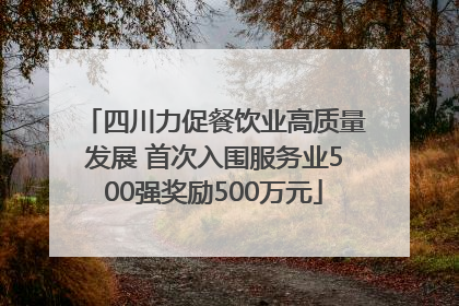 四川力促餐饮业高质量发展 首次入围服务业500强奖励500万元