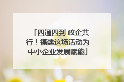 四通四到 政企共行！福建这场活动为中小企业发展赋能