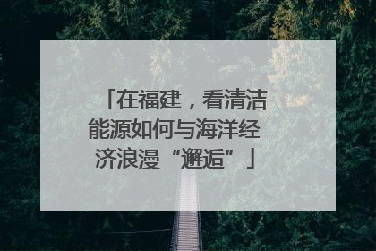 在福建，看清洁能源如何与海洋经济浪漫“邂逅”
