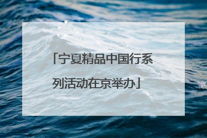 宁夏精品中国行系列活动在京举办