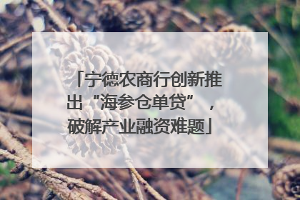 宁德农商行创新推出“海参仓单贷”，破解产业融资难题