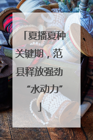 夏播夏种关键期，范县释放强劲“水动力”