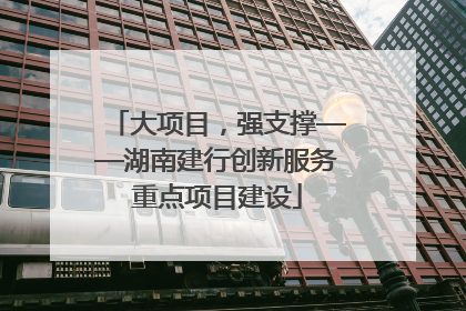 大项目，强支撑——湖南建行创新服务重点项目建设