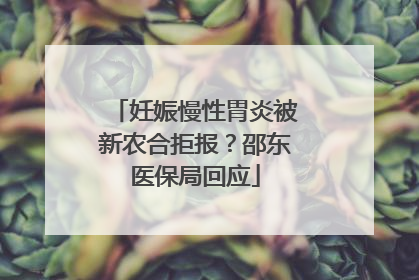 妊娠慢性胃炎被新农合拒报？邵东医保局回应