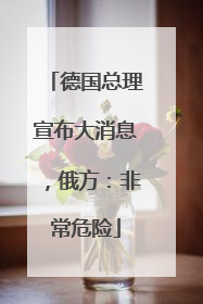 德国总理宣布大消息，俄方：非常危险