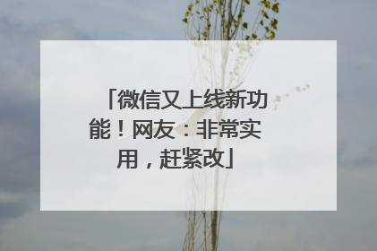 微信又上线新功能！网友：非常实用，赶紧改