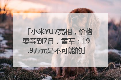 小米YU7亮相，价格要等到7月，雷军：19.9万元是不可能的