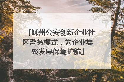 嵊州公安创新企业社区警务模式，为企业集聚发展保驾护航