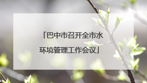 巴中市召开全市水环境管理工作会议