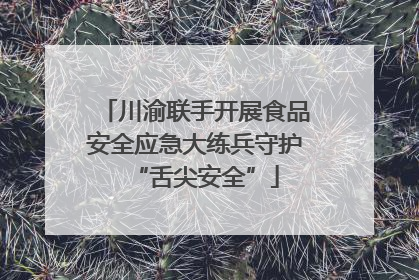川渝联手开展食品安全应急大练兵守护“舌尖安全”
