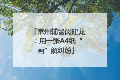常州辅警闵建龙：用一张A4纸“画”解纠纷