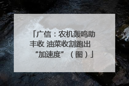 广信：农机轰鸣助丰收 油菜收割跑出“加速度”（图）