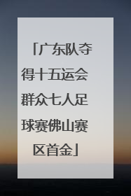 广东队夺得十五运会群众七人足球赛佛山赛区首金