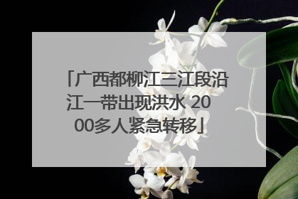 广西都柳江三江段沿江一带出现洪水 2000多人紧急转移