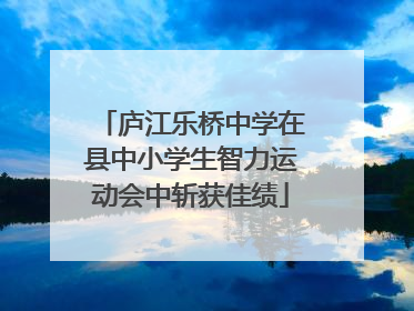 庐江乐桥中学在县中小学生智力运动会中斩获佳绩