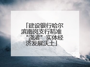 建设银行哈尔滨南岗支行精准“浇灌”实体经济发展沃土
