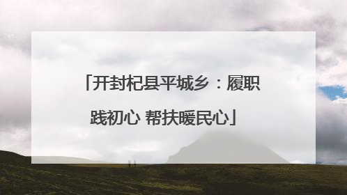 开封杞县平城乡：履职践初心 帮扶暖民心