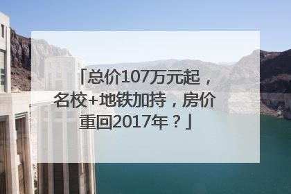 总价107万元起，名校+地铁加持，房价重回2017年？