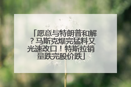 愿意与特朗普和解?马斯克爆完猛料又光速改口!特斯拉销量跌完股价跌