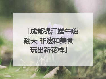 成都锦江端午嗨翻天 非遗和美食玩出新花样