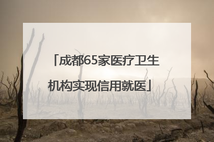成都65家医疗卫生机构实现信用就医