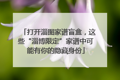 打开淄图家谱盲盒，这些“淄博限定”家谱中可能有你的隐藏身份