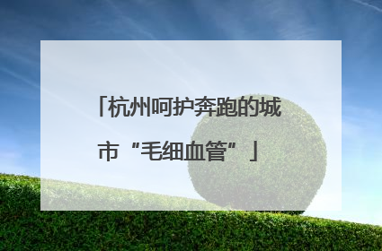 杭州呵护奔跑的城市“毛细血管”