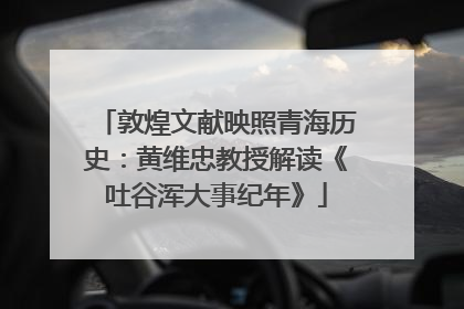 敦煌文献映照青海历史：黄维忠教授解读《吐谷浑大事纪年》