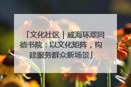 文化社区｜威海环翠同德书院：以文化矩阵，构建服务群众新场景