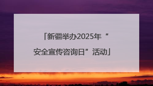 新疆举办2025年“安全宣传咨询日”活动
