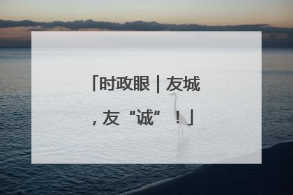 时政眼｜友城，友“诚”！