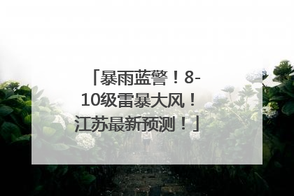 暴雨蓝警！8-10级雷暴大风！江苏最新预测！