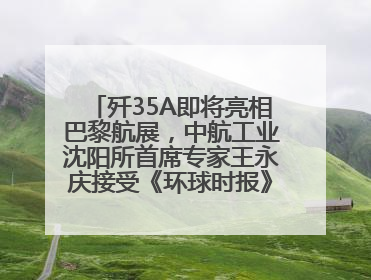 歼35A即将亮相巴黎航展，中航工业沈阳所首席专家王永庆接受《环球时报》专访：未来数量可以有很多